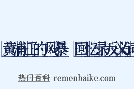 黄浦江的风暴·回忆录反义词是什么意思的图片